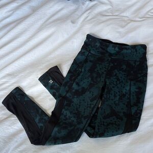 Sweaty Betty Black and Green Leggings
